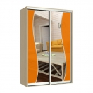Серпантин шкаф-купе с оранжевым зеркалом